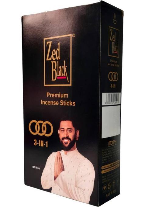 Zed Black 3-In-1 Premium Incense Sticks | Long-Lasting Agarbatti For Home & Puja Natural Fragrance (144 Units, Set Of 1)