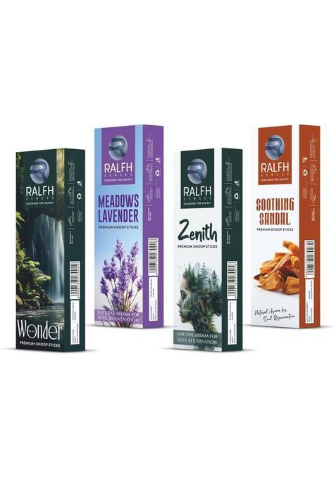 Ralfhsenses Dhoop Combo Pack 4 Different Fragrances Wonder TrailChandanZenithLavender LavenderChandanWonder TrailZenith (1 Units Set Of 4)