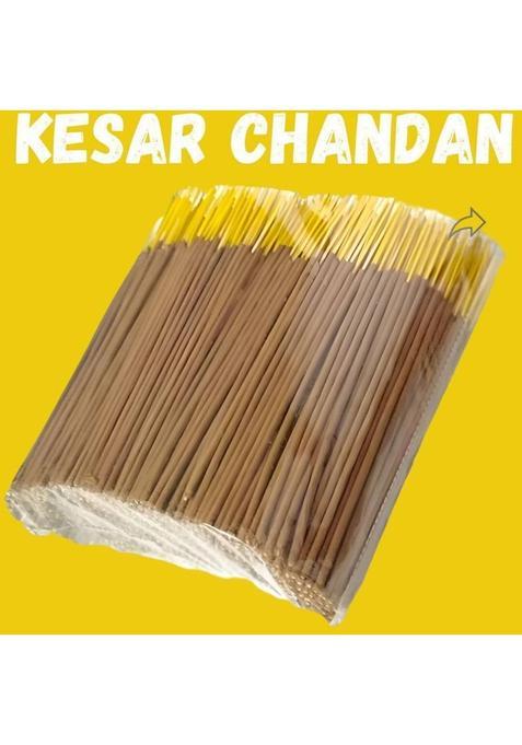 Godsun GsPremium Kesar Chandan Agarbatti Long-Lasting Fragrance Pure Sandalwood & Saffron Essence Natural Incense Sticks For Puja Meditation (400 Units Set Of 1)