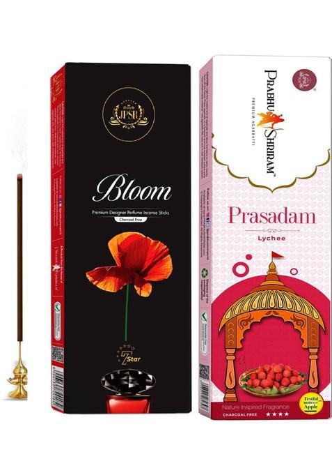 Prabhu Shriram Premium & Luxury Incense Sticks Lychee-Bloom Charcoal Free Agarbatti|40+68Sticks Nature Inspired Fragrance, Designer Perfumes (175 G, Set Of 2)