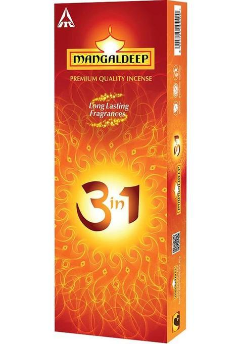 Mangaldeep 3In1 Incense Sticks - Charcoal Free Long Lasting Fragrance (223 Gm) G Set Of 1)