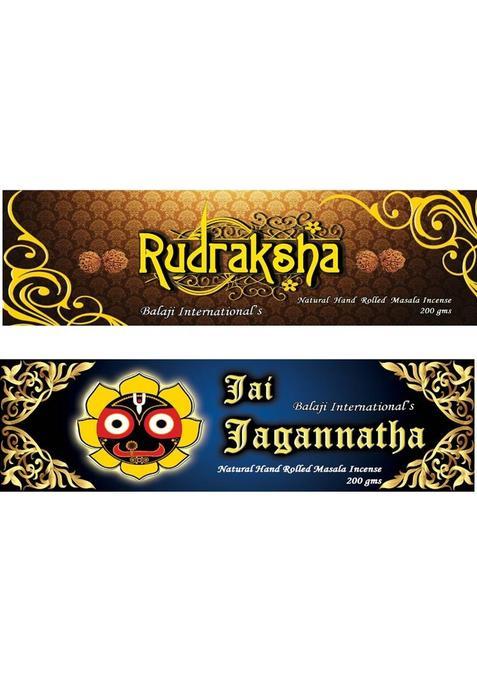 Balaji International Combo Of Jai Jagganath And Rudraksha Hand Rolled Agarbatti Rudraksha (200 Units Set 2)