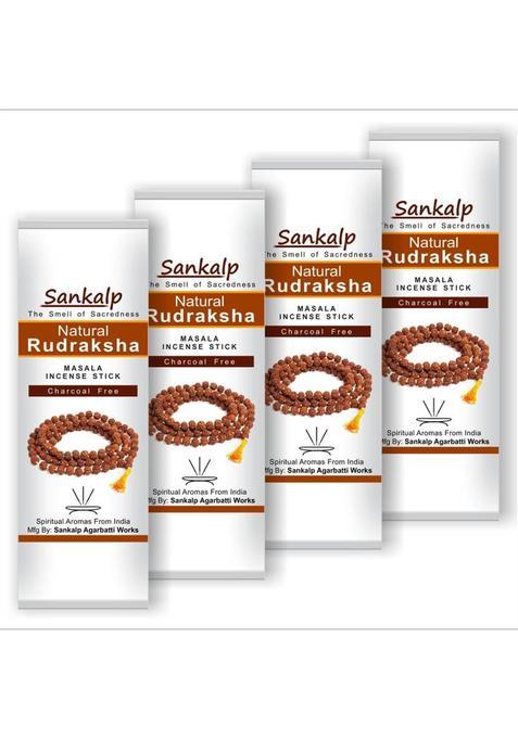 Sankalp Rudraksha Masala Incense Sticks - Agarbatti | Pack Of 4 X 100Gm Natural Fragrance (100 G, Set 4)