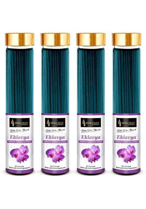 Dokchan Ek Lavya Incense Stick|No Charcoal|100% Herbal|Natural Essential Oils Low Smoke 100% Herbal Fragrance Pooja Premium Agarbatti (400 G, Set Of 4)
