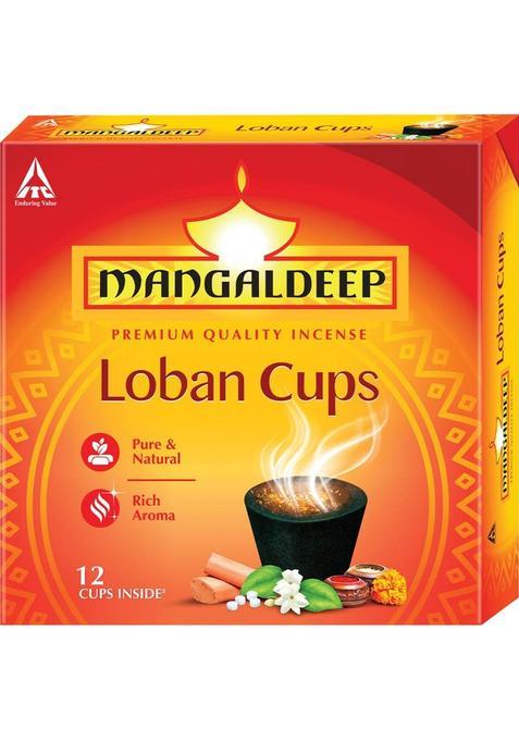 Mangaldeep Loban Dhoop Cup - For Purification Of Home (12 Cups) Units Set 1)