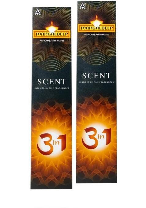 Mangaldeep 3In1 Scent Perfume Like Long Lasting Fragnance Charcoal Free Absolute Royale Intensity (180 G Set Of 2)