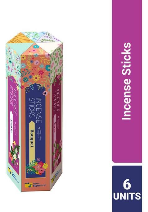 Flipkart Supermart Incense Sticks Rose, Lavender, Jasmine, Sandal, Bouquet, Exotic (210 Units, Set Of 6)