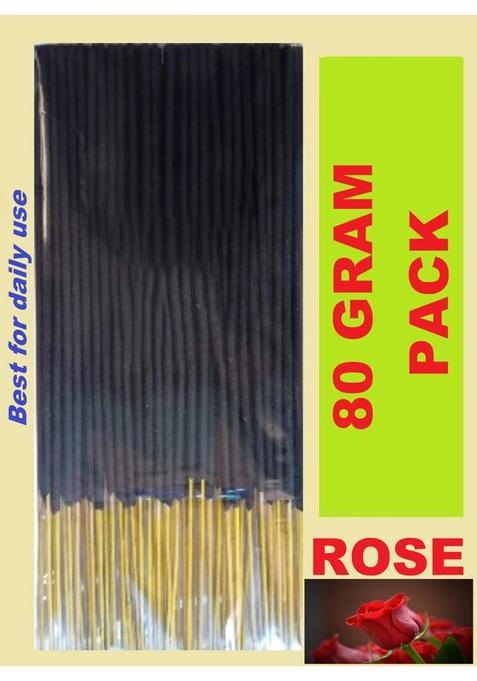 Adaaishq Rose Premium Agarbatti For Temple Pooja And Yoga Meditation (80, Set Of 1) | Incense Sticks Collection Negative Energy Remover (80 Units,
