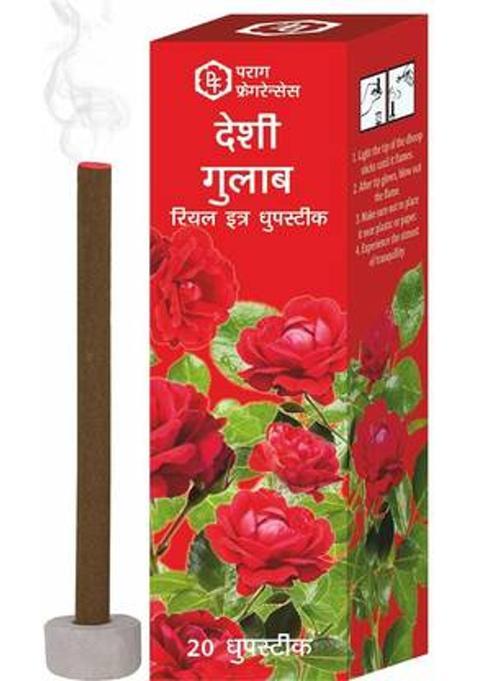 Parag Fragrances Desi Gulab Dhoop 20 Sticks Pack Rose (50 G, Set Of 1)