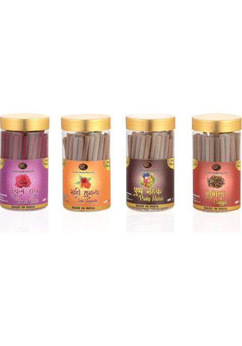 Shiv Mart Royal Rose Gugal Shahi Sugandh & Pushp Mahak Dhoop Incense Stick Pack Of 4 Sahi Sugandh Mahak Guggal (4 Units Set 4)