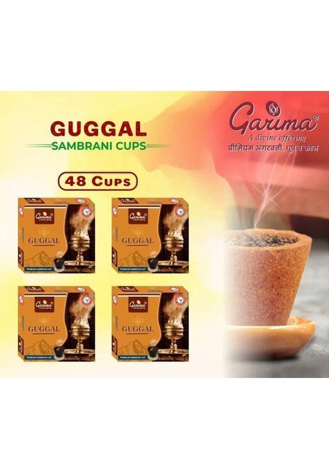 Garima Sambrani Cup Guggal Fragrance - Pack Of 4 ( 12 Cups In 1 Packet Set ) Premium (48 Units, 4)