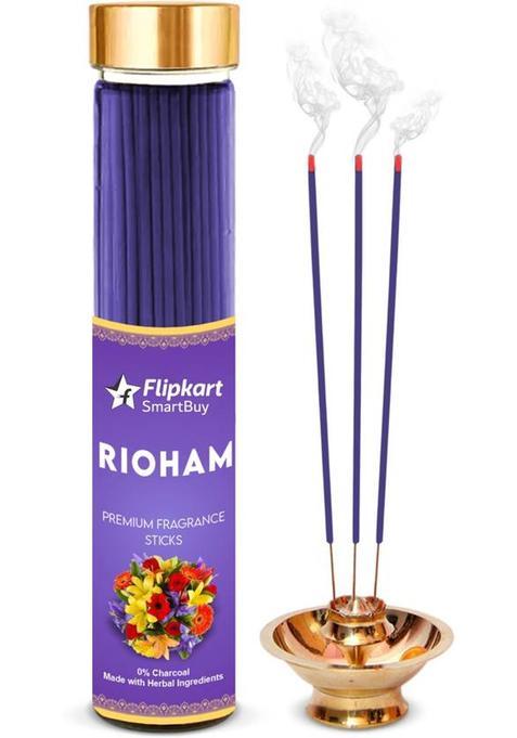 Flipkart Smartbuy Premium Fragrance Rioham Incense Stick Low Smoke No Charcoal 100% Pure Herbal Agarbatti For Pooja (100 G Set Of 1)