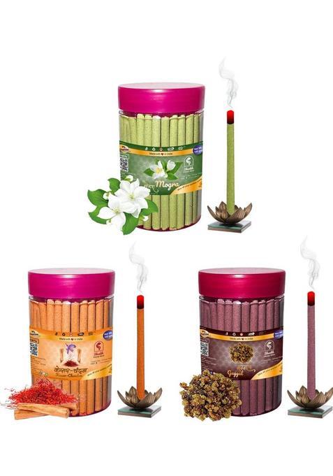 Shankh Mogra Kesar Chandan & Guggal Dhoop Stick Pack Of 300 Gm (100+100+100) Fragrance Chandan (100 G Set 3)