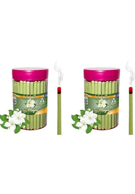 Aereoday Mogra Dhoop Sticks (Incense Sticks) Pack Of 200 Gram (100 + 100) Fragrance (200 G, Set 1)