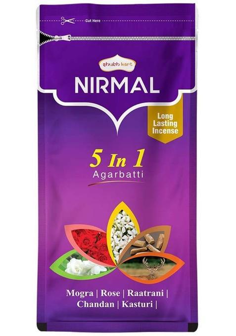 Shubhkart Nirmal 5 In 1 Agarbatti Mogra Rose Raatrani Chandan Kasturi (150 G Set Of 1)