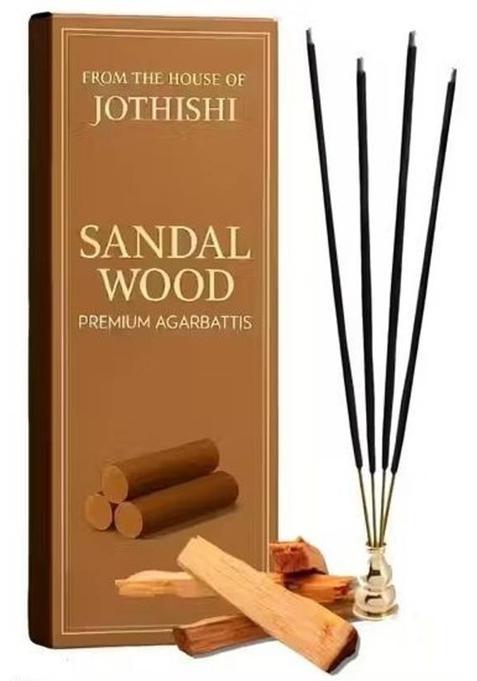 Jothishi Chandan Fragrance Premium Agarbattis Classic Woody Incense Sticks For Puja Sandalwood (45 Units, Set Of 1)