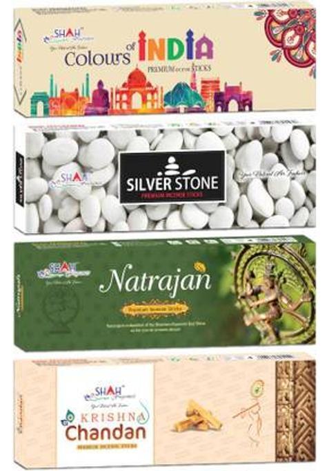 Shah Fragrances Heritage Series Assorted Premium Incense Sticks Combo (Pack Of 4) (100 Grams4 Packs) (400 G Set