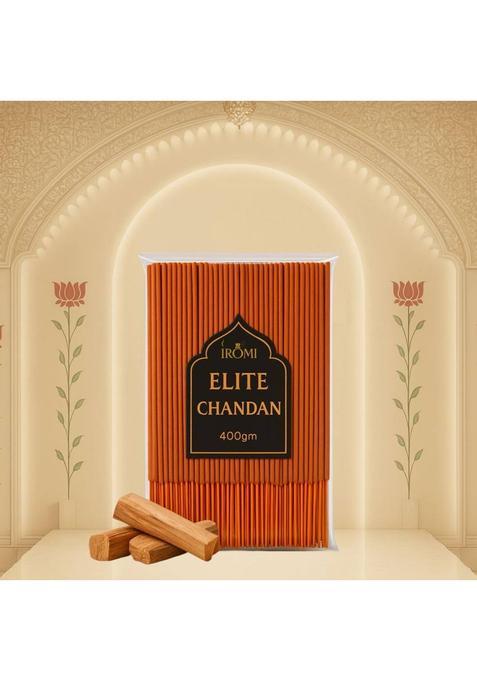 Iromi Elite Chandan Premium Agarbatti | Long Lasting Scent Low Smoke Incense Sticks Loban (400 G, Set Of 1)