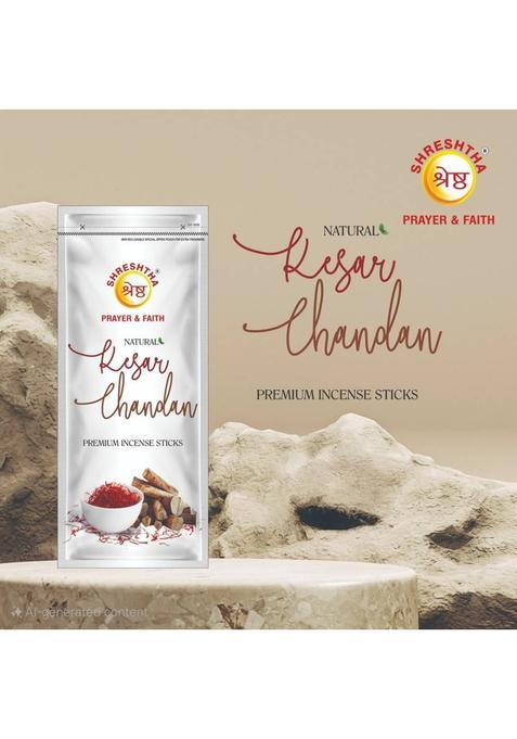 Shreshtha Natural Luxury Kesar Chandan Incense Stick Agarbatti (110Grams) Zipper (110 G, Set Of 1)