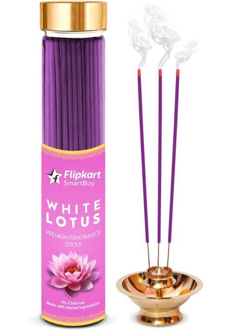 Flipkart Smartbuy Premium Fragrance Lotus Incense Stick Low Smoke No Charcoal 100% Pure Herbal Agarbatti For Pooja (100 G Set Of 1)