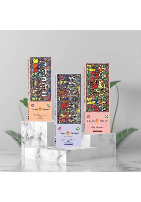 Prabhu Shriram Premium Agarbatti Shripad Ramayana Series Incense Sticks Multi Pack -150 Nature Inspired Fragrance (70 G Set Of 3)
