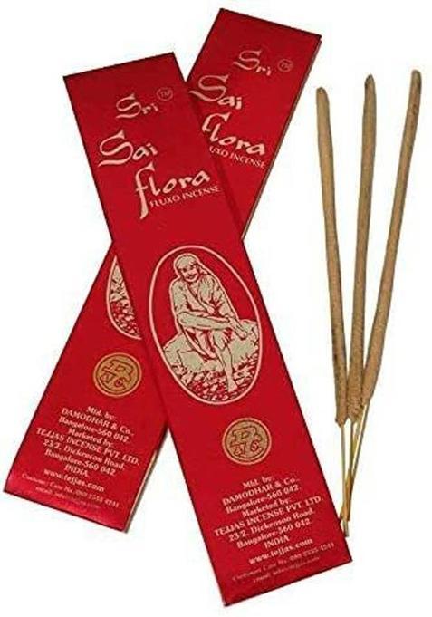 Sri Sai Flora Agarbatti Hand Rolled Indian Lord Incense Sticks Pack Of 15 (25 Grm Each) (375 G Set 15)