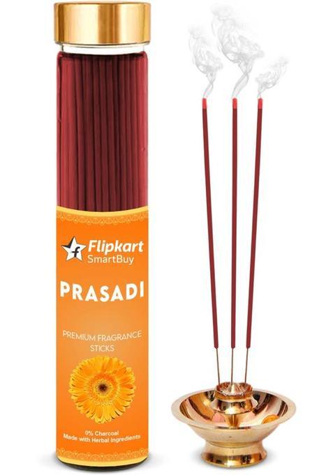 Flipkart Smartbuy Premium Fragrance Prasadi Incense Stick | Low Smoke No Charcoal 100% Pure Herbal Agarbatti For Pooja (100 G, Set Of 1)