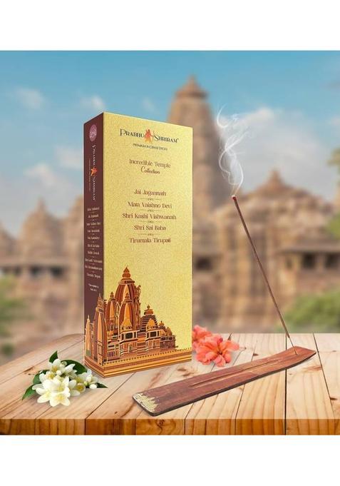 Jpsr Prabhu Shriram Temple Collection Natural Fragrance Incense Sticks Gift Box Nature Inspired (200 Units Set Of 5)