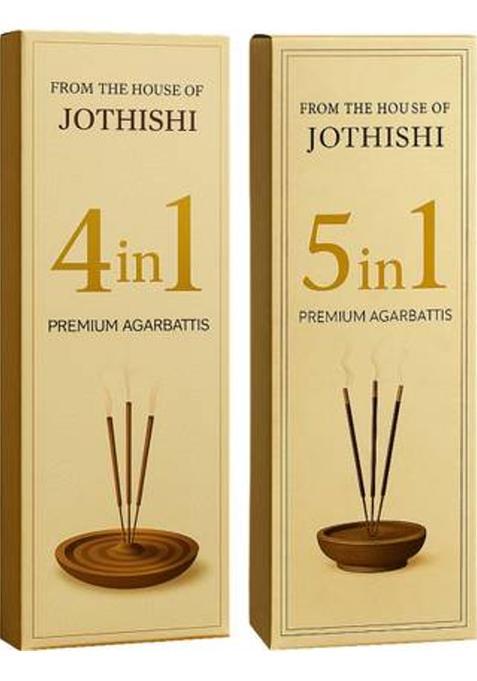 Jothishi 5In1 Agarbatti Premium Multi Aroma Incense Sticks Multi- Fragrance (45 Units, Set Of 2)