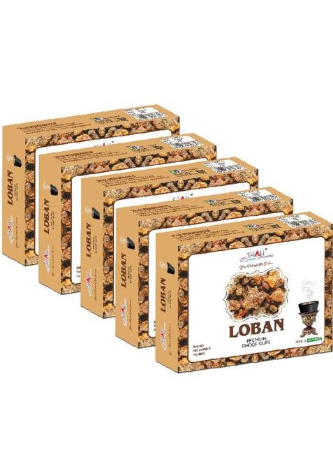 Shah Fragrances Premium Loban Sambrani Cup Dhoops (Pack Of 5) | 12*5 = 60 Cups Dhoop (60 Units, Set