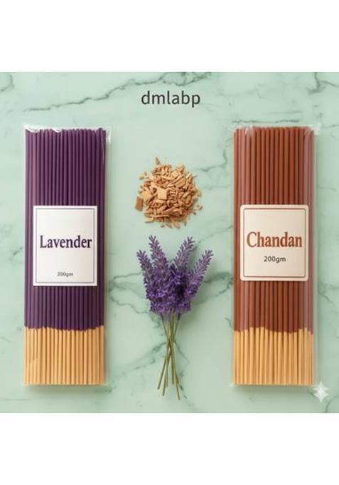 Dmlpbp Premium Agarbatti Sticks Long Lasting Fragrance Chandan + Lavender Lavender, Mogra (400 G, Set Of 1)