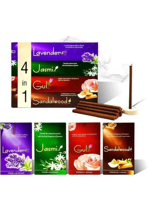 Airtick Box Pack Of 4 (10 Sticks Per Box) Multi-Fragrance Dry Dhoop Incense Multi-Fragrances Units, Set 4)
