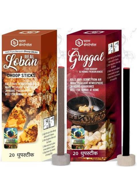 Parag Fragrances Real Loban & Pure Guggal Dhoop Sticks (100 G, Set Of 1)