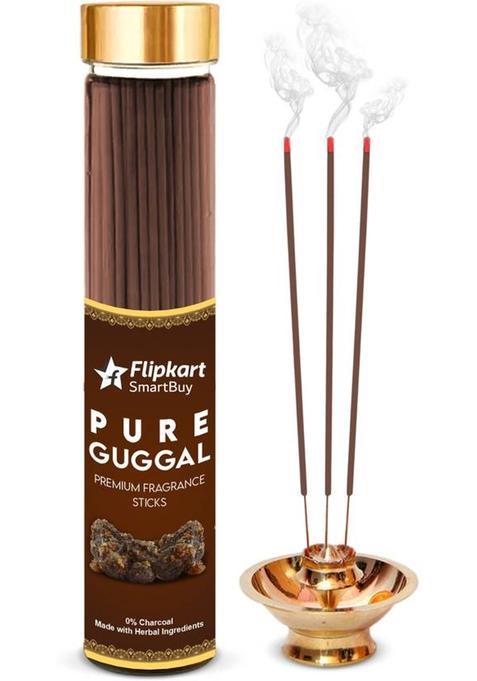Flipkart Smartbuy Premium Fragrance Guggal Incense Stick | Low Smoke No Charcoal 100% Pure Herbal Agarbatti For Pooja (100 G, Set Of 1)