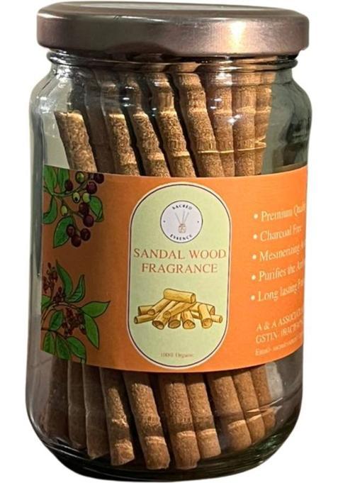 Sacred Essence Chandan Incense Stick In Premium Glass Jar Sandalwood (50 Units, Set Of 1)