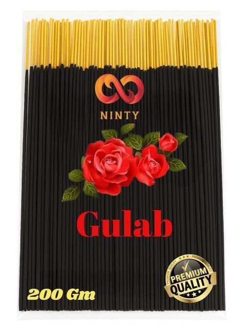 Ninty Premium Agarbatti | Herbal Fragrance Charcoal-Free Gulab (200 G, Set Of 1)