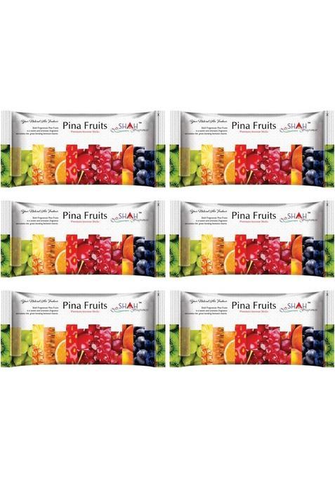Shah Fragrances Pina Fruit Zipper Incense Sticks (Pack Of 6)(130 Grams*6 Packs) (780 Units, Set 6)