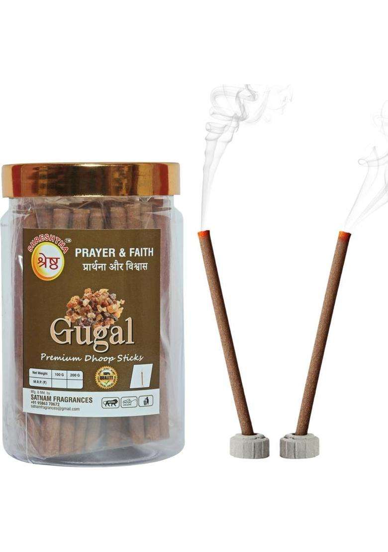 Shreshtha Premium Guggal Loban Masala Dry Dhoop Stick (200Gmsx2) 400Gmsjar Loban (400 G Set Of 2) - Indya