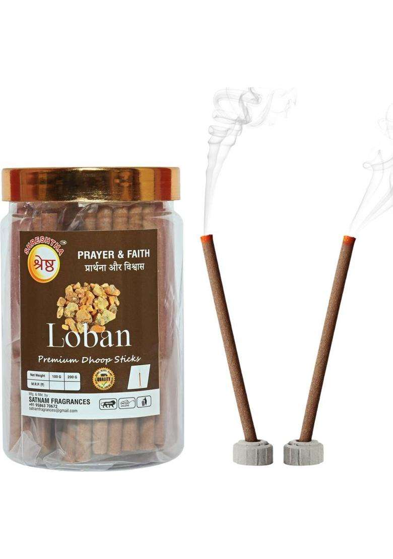 Shreshtha Premium Guggal Loban Masala Dry Dhoop Stick (200Gmsx2) 400Gmsjar Loban (400 G Set Of 2) - Indya