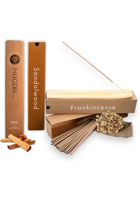 Mugdh Natural Incense Sticks Combo - 100 | 100% & Charcoal Free Chandan, Loban (100 Units, Set Of 2)