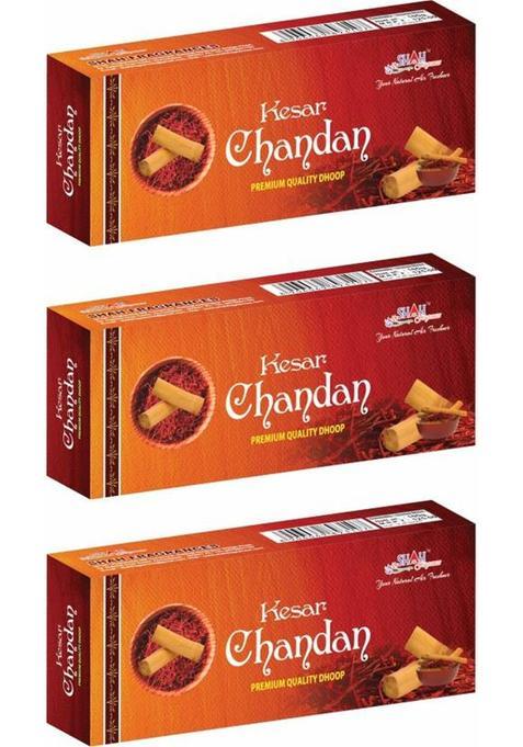 Shah Fragrances Kesar Chandan Premium Dhoop Sticks Box (Pack Of 3)(100 Grams3 Packs) (300 G Set 3)