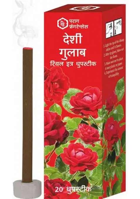 Parag Fragrances Desi Gulab Dhoop 20 Sticks Pack Rose (50 G Set Of 1)
