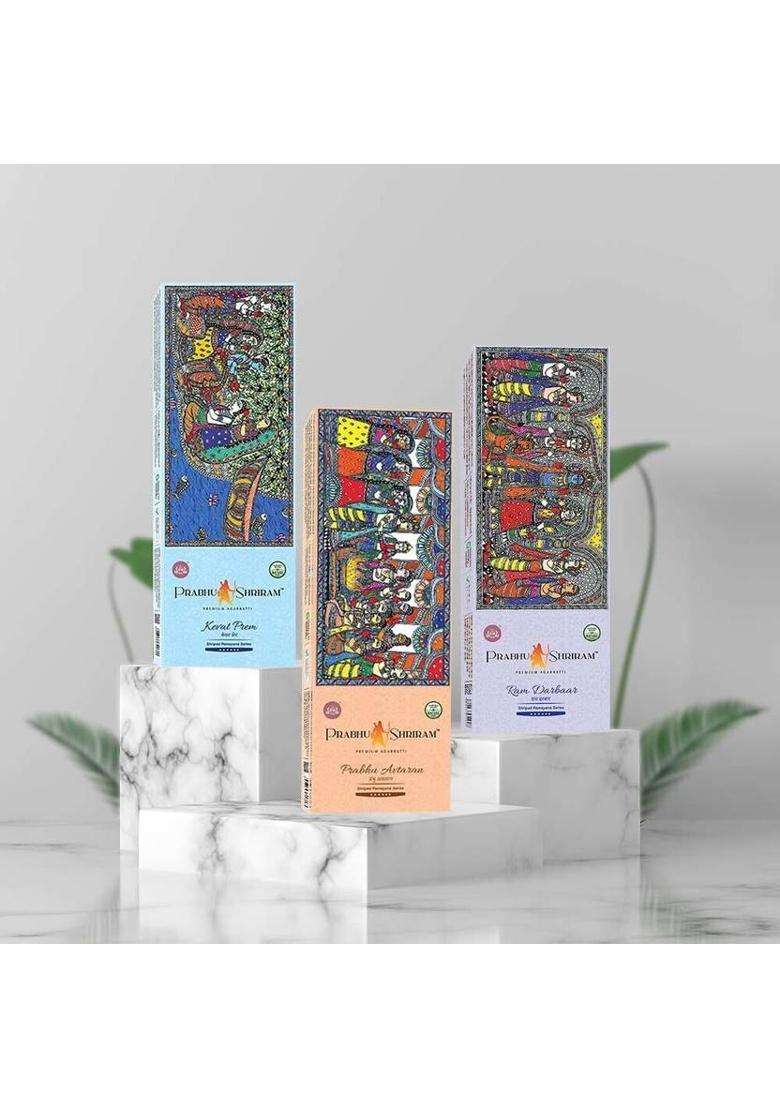 Prabhu Shriram Premium Agarbatti Shripad Ramayana Series Incense Sticks-150 Sticks Pack Of-3 Nature Inspired Fragrance (70 G Set Of 3) - Indya