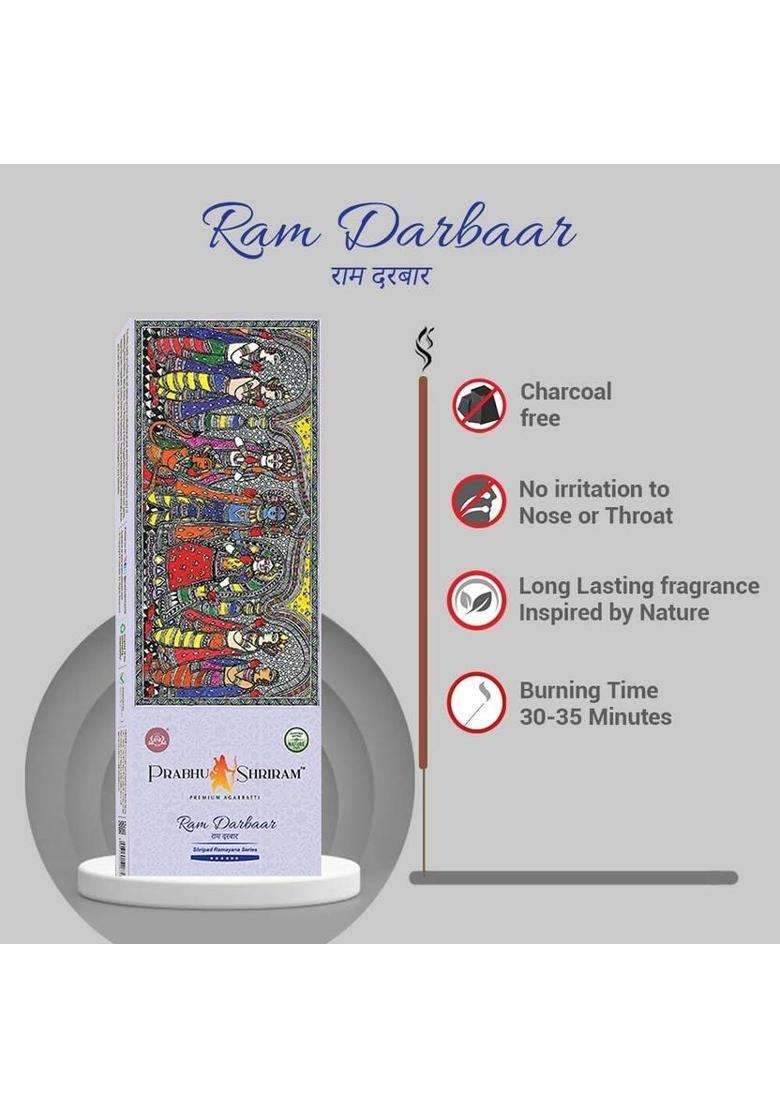 Prabhu Shriram Premium Agarbatti Shripad Ramayana Series Incense Sticks-150 Sticks Pack Of-3 Nature Inspired Fragrance (70 G Set Of 3) - Indya