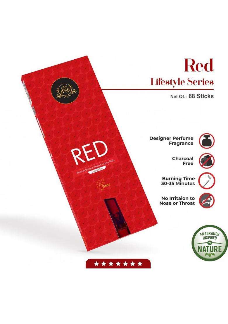 Prabhu Shriram Lifestyle Incense SticksRed Trance & Twist Agarbatti204SticksPack Of-3 Nature Inspired Fragrance (68 Units Set Of 3) - Indya