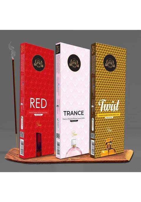 Prabhu Shriram Lifestyle Incense SticksRed Trance & Twist Agarbatti204SticksPack Of-3 Nature Inspired Fragrance (68 Units Set Of 3)