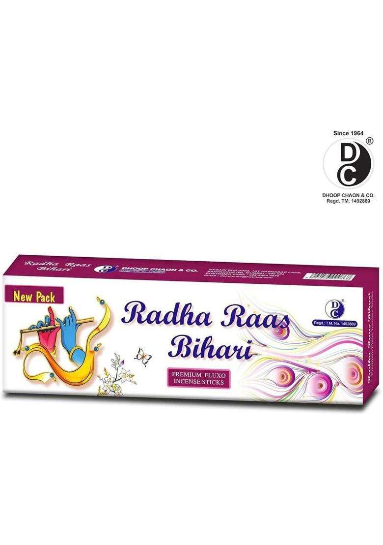 Dhoop Chaon & Co. Radha Raas Bihari Masala Incense Sticks 250Gms Pack Premium (250 G Set Of 1) - Indya