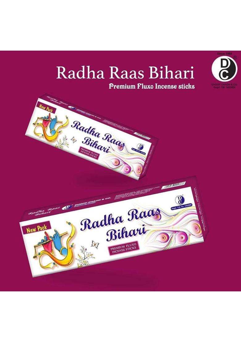 Dhoop Chaon & Co. Radha Raas Bihari Masala Incense Sticks 250Gms Pack Premium (250 G Set Of 1) - Indya