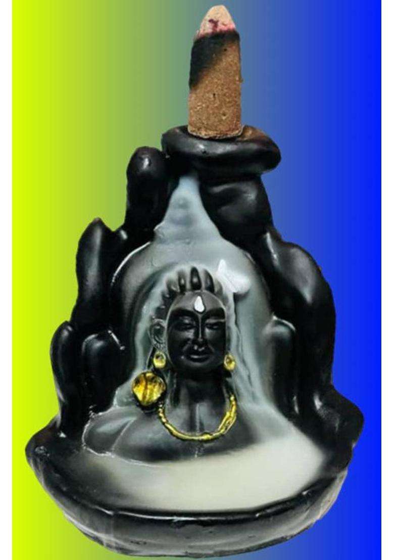 Bzilo Adiyogi Shiv Backflow Incense Burner With 30 Cones Best For Gifting M197 N/A (30 Units Set Of 1) - Indya