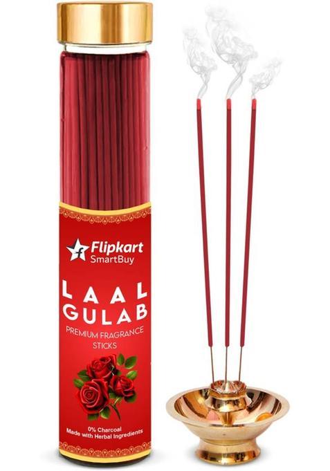 Flipkart Smartbuy Premium Fragrance Rose Incense Stick | Low Smoke No Charcoal 100% Pure Herbal Agarbatti For Pooja (100 G, Set Of 1)